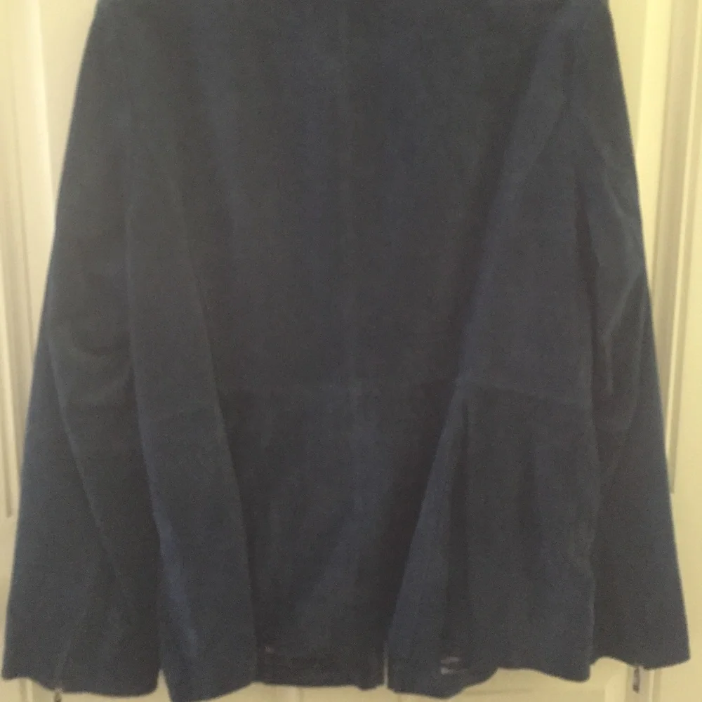 Dennis Basso Blue Leather Jacket - Picture 4 of 6